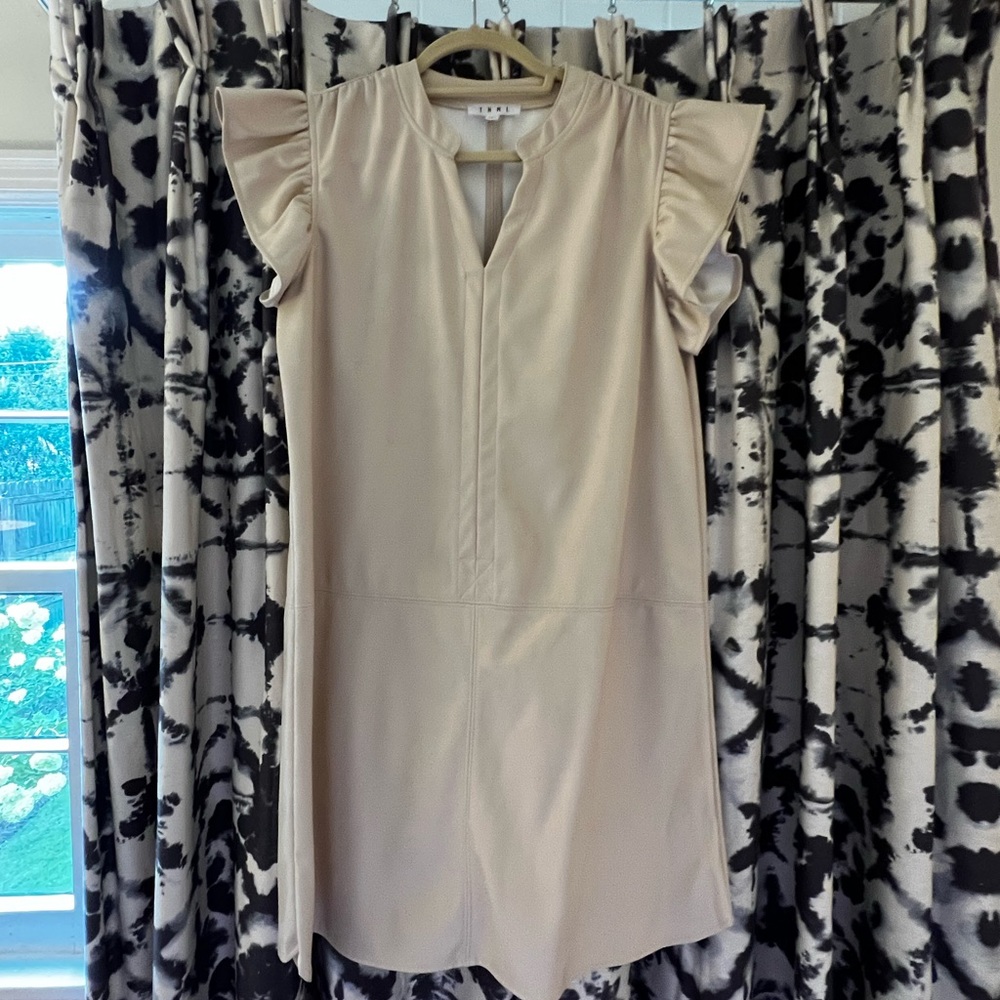 Faux leather shift dress